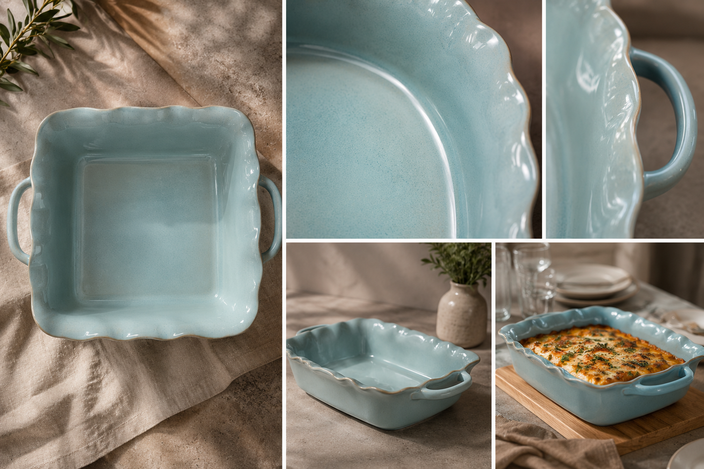 Mira Large Rectangular Baker – Seafoam Reactive