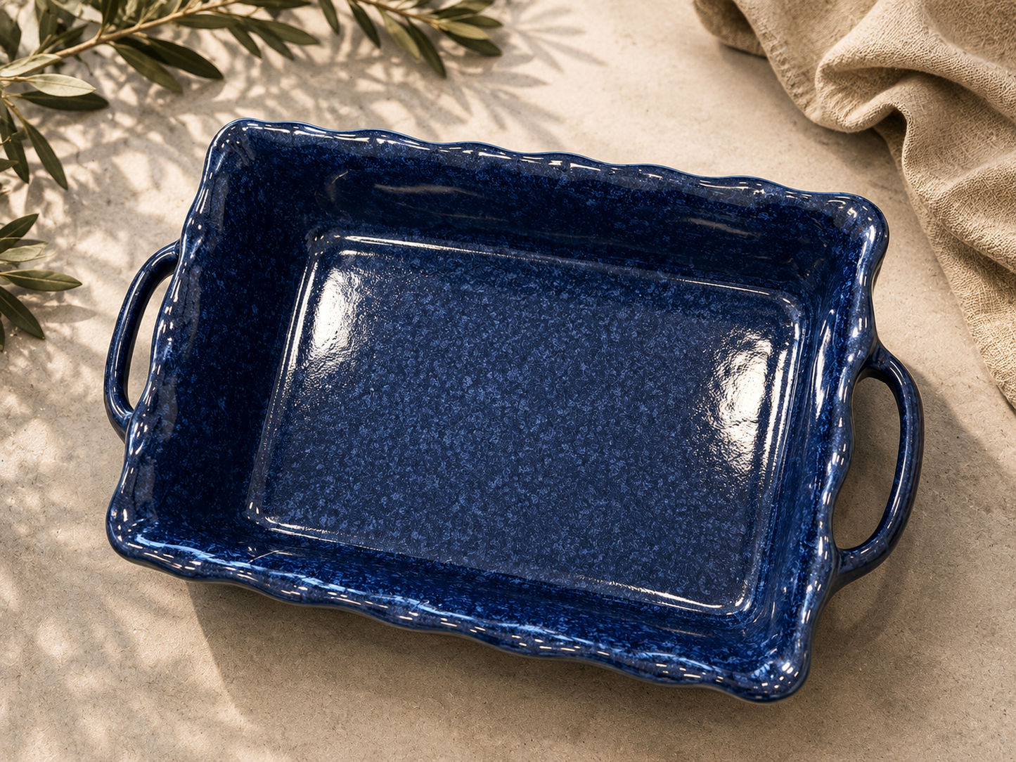 Mira Large Rectangular Baker - Midnight Blue