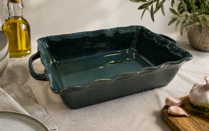 Mira Large Rectangular Baker – Forest Green Reactive