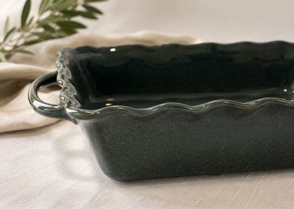 Mira Large Rectangular Baker – Forest Green Reactive