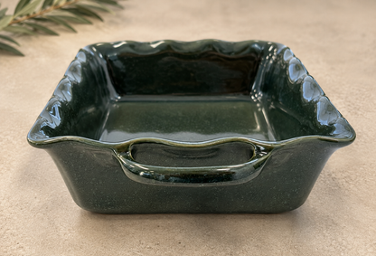 Mira Large Rectangular Baker – Forest Green Reactive