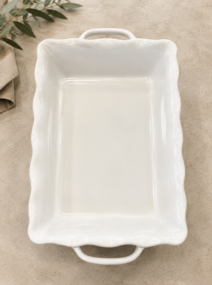 Mira Large Rectangular Baker – Ivory Reactive