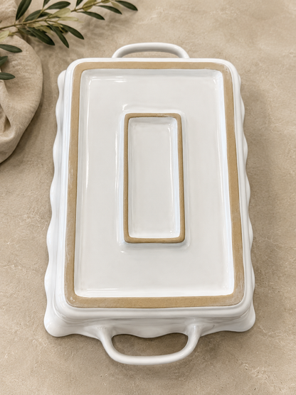 Mira Large Rectangular Baker – Ivory Reactive