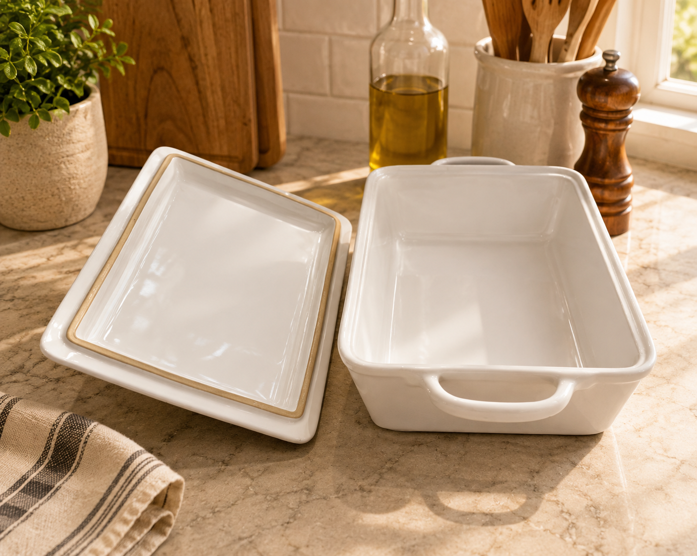 Mira Casserole Baker – White