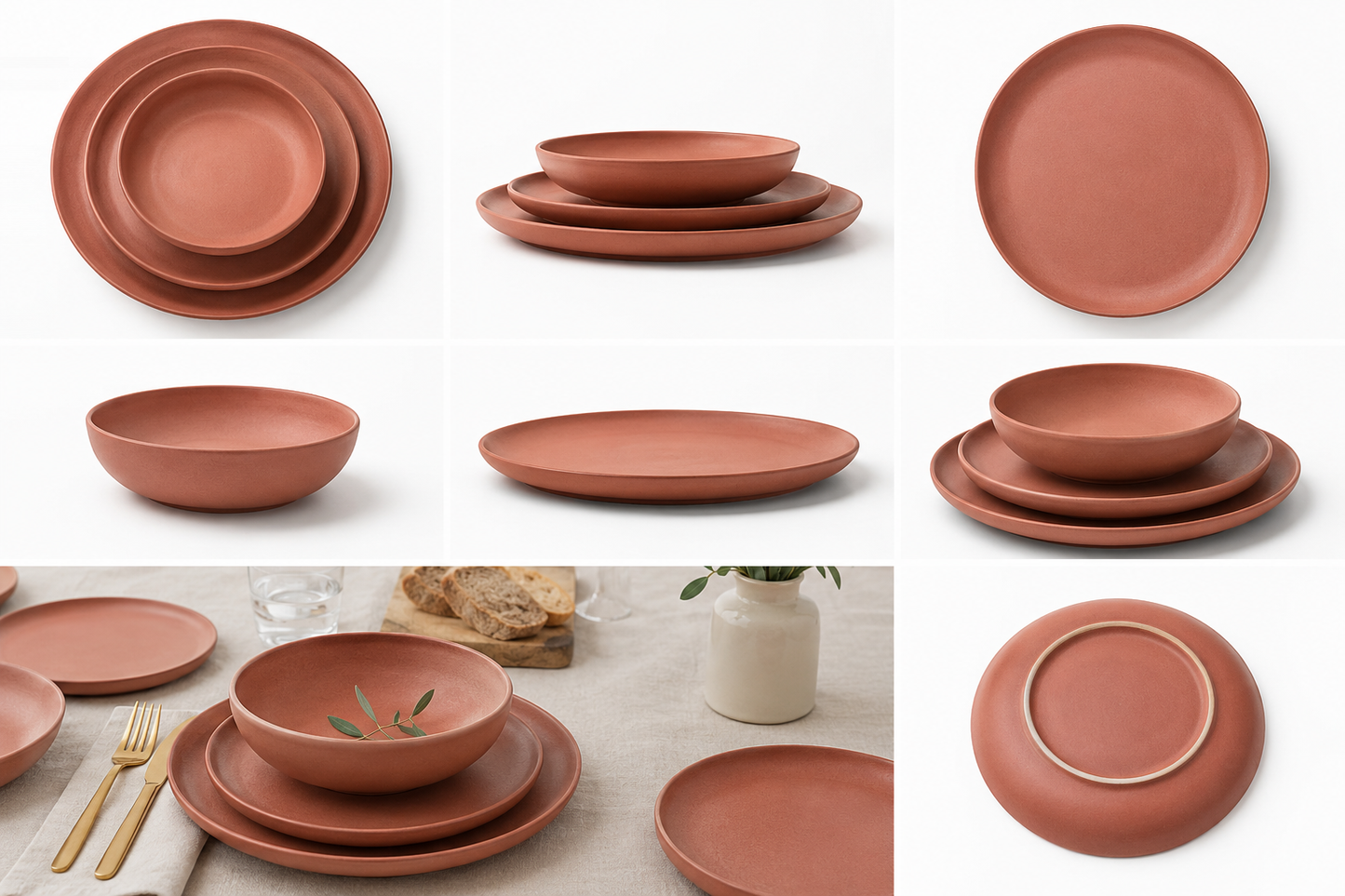 Silhouette Terracotta Dinnerware Set of 12