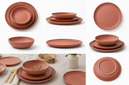 Silhouette Terracotta Dinnerware Set of 12