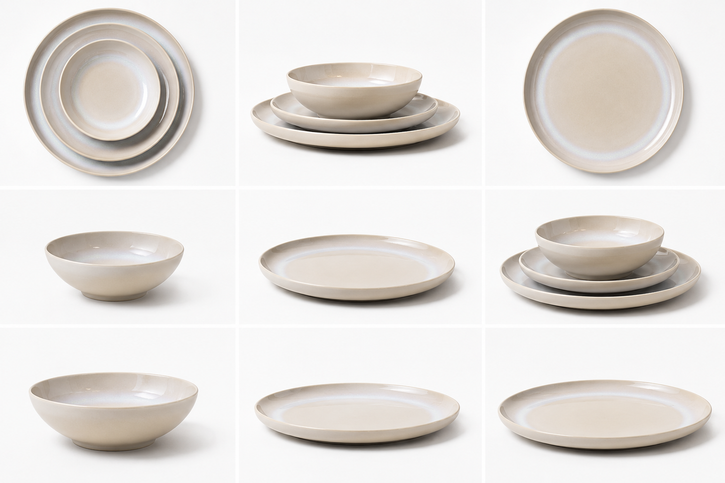 Silhouette Cream White Dinnerware Set of 12