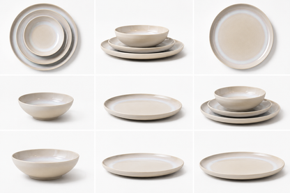 Silhouette Cream White Dinnerware Set of 12