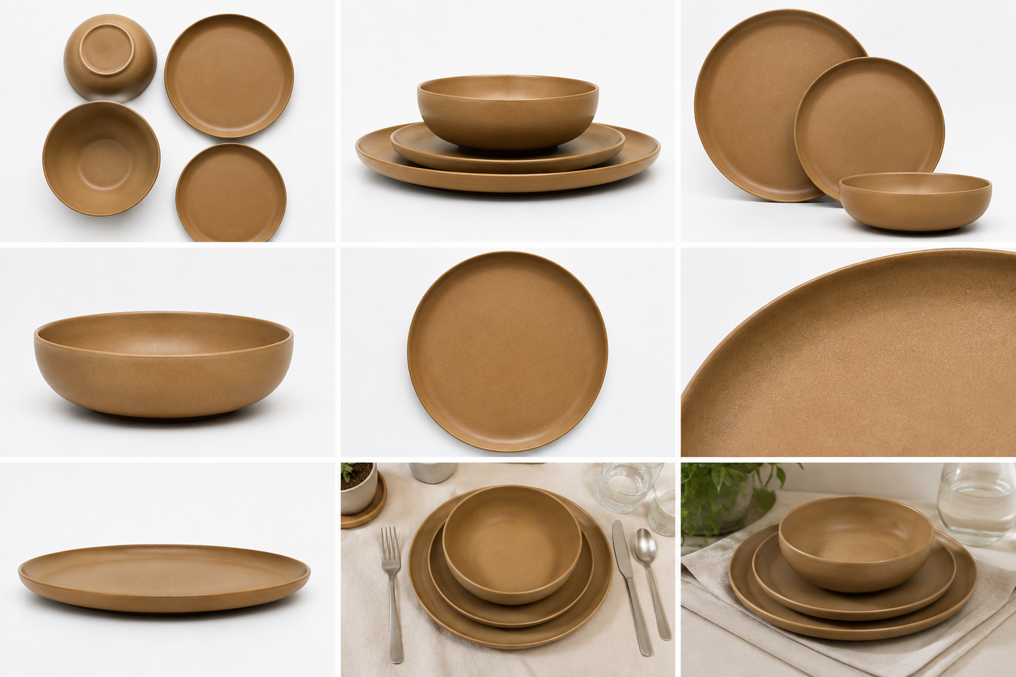 Silhouette Caramel Dinnerware Set of 12