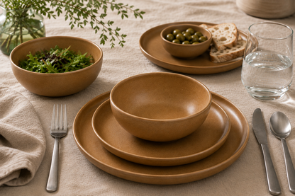 Silhouette Caramel Dinnerware Set of 12