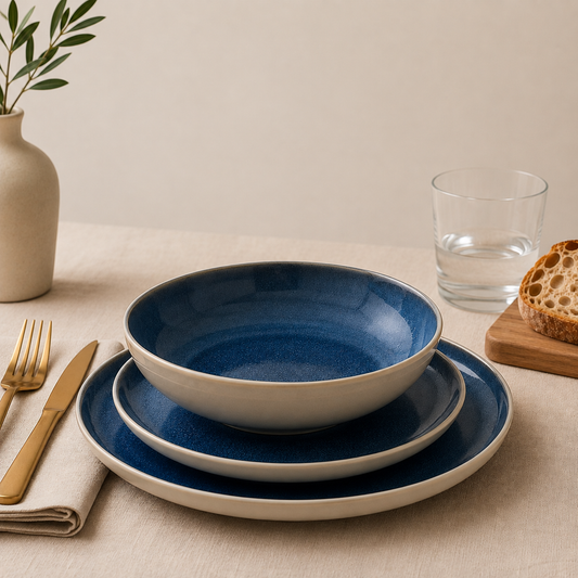 Silhouette Dark Blue Dinnerware Set of 12