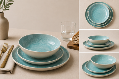 Silhouette Acqua Reactive Dinnerware Set of 12