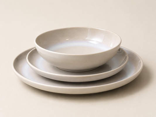 Silhouette Cream White Dinnerware Set of 12