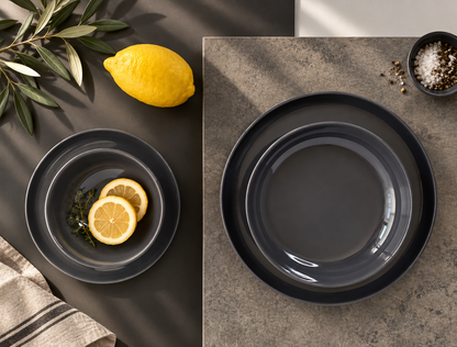 Elements Fossil Grey Dinnerware Set 12 Pieces