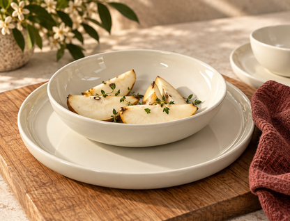 Elements White Beige Dinnerware Set 12 Pieces