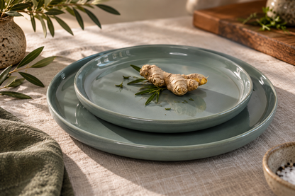 Elements Green Olive Dinnerware Set 12 Pieces