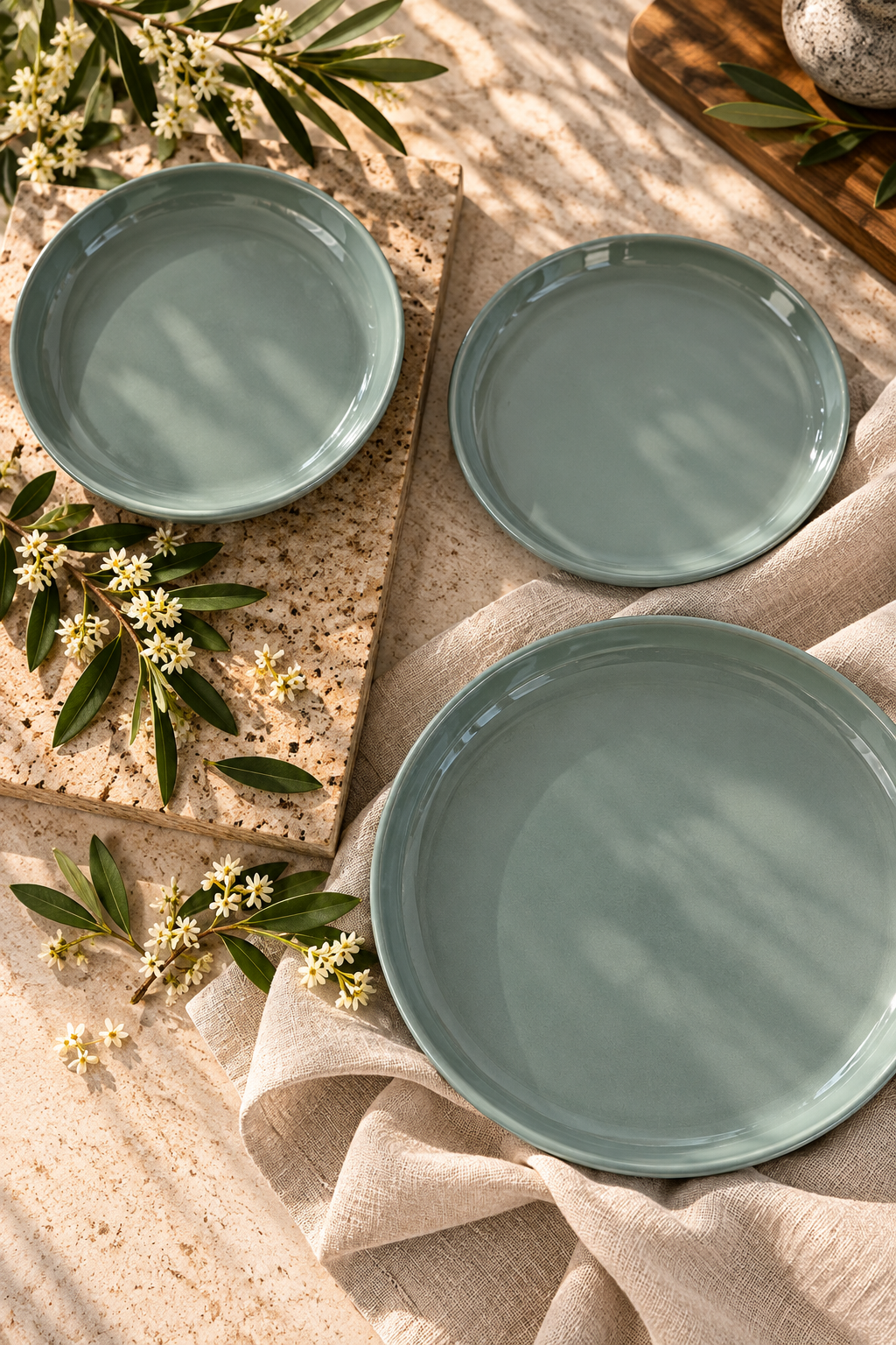 Elements Green Olive Dinnerware Set 12 Pieces