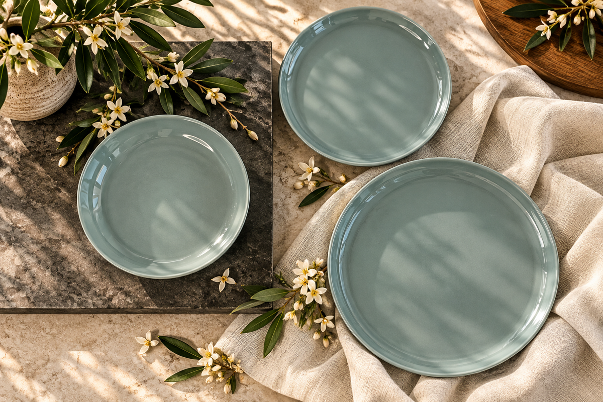 Elements Green Olive Dinnerware Set 12 Pieces