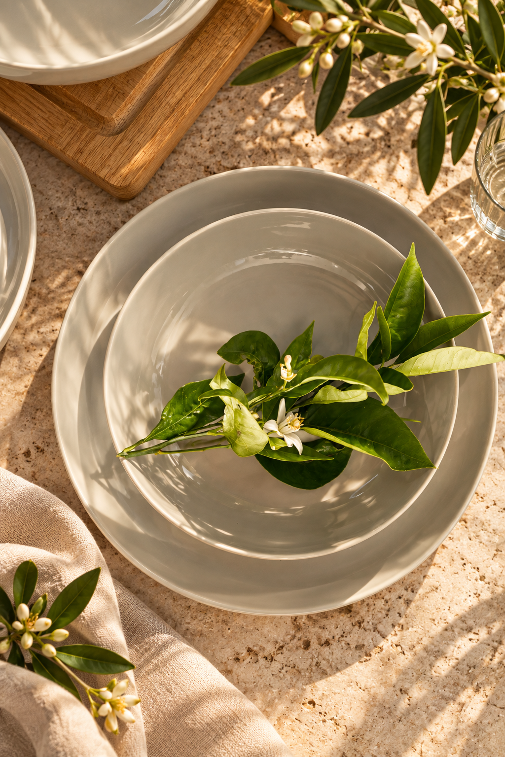 Elements Silver Sand Dinnerware Set 12 Pieces