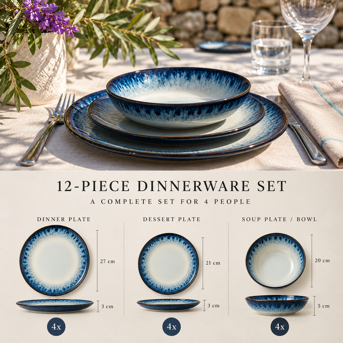 Aime Dinnerware Set 12 Pieces