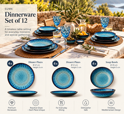 Sumk Dinnerware Set 12 Pieces