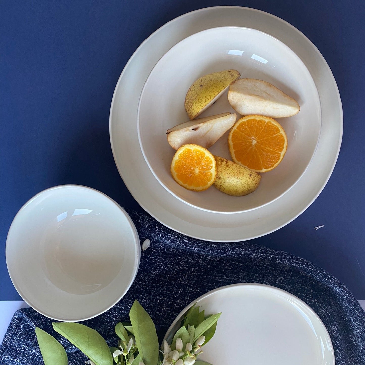 White Dessert Plate Set