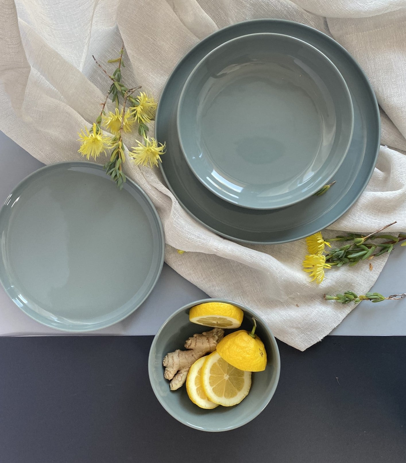 Elements Green Olive Soup Plate Set Of 2