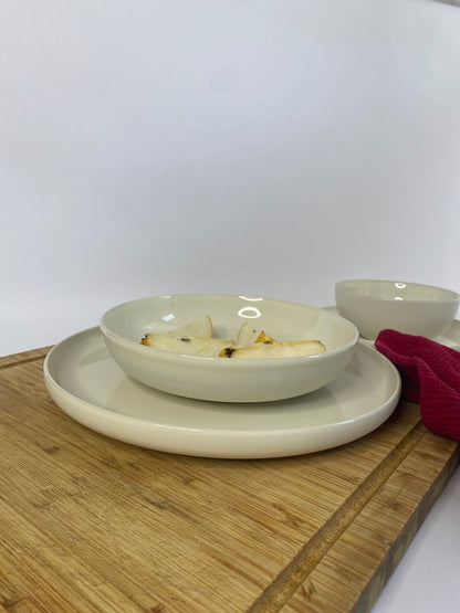 Elements White Beige Dinner Plate