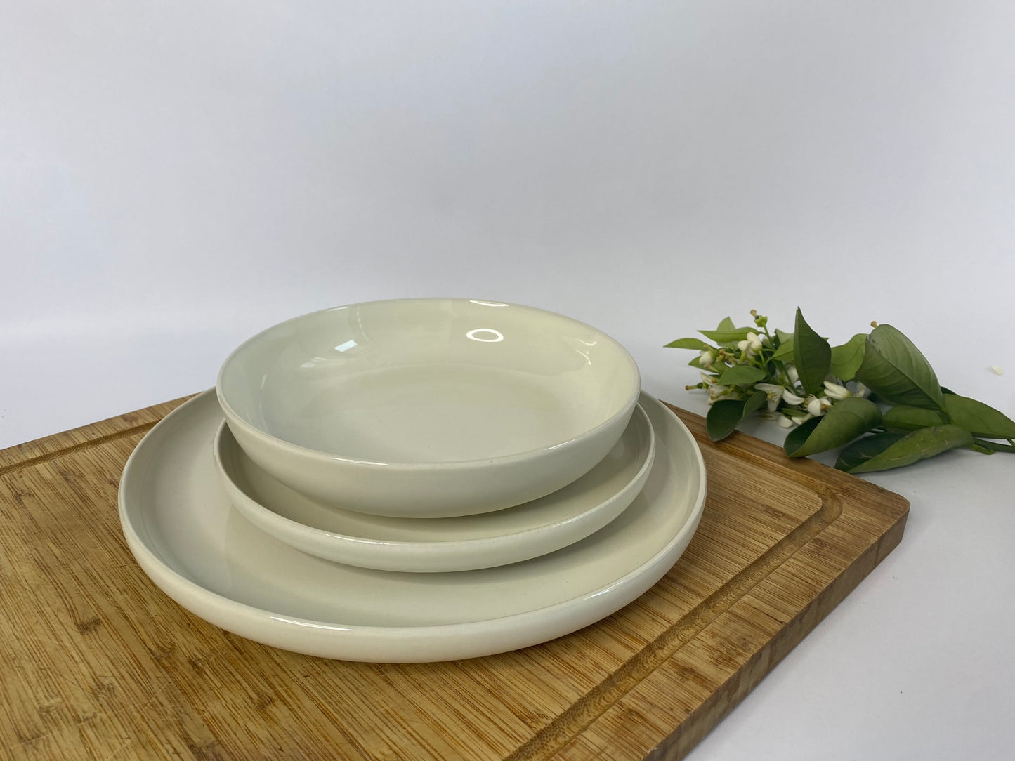 Elements White Beige Soup Plate Set Of 2