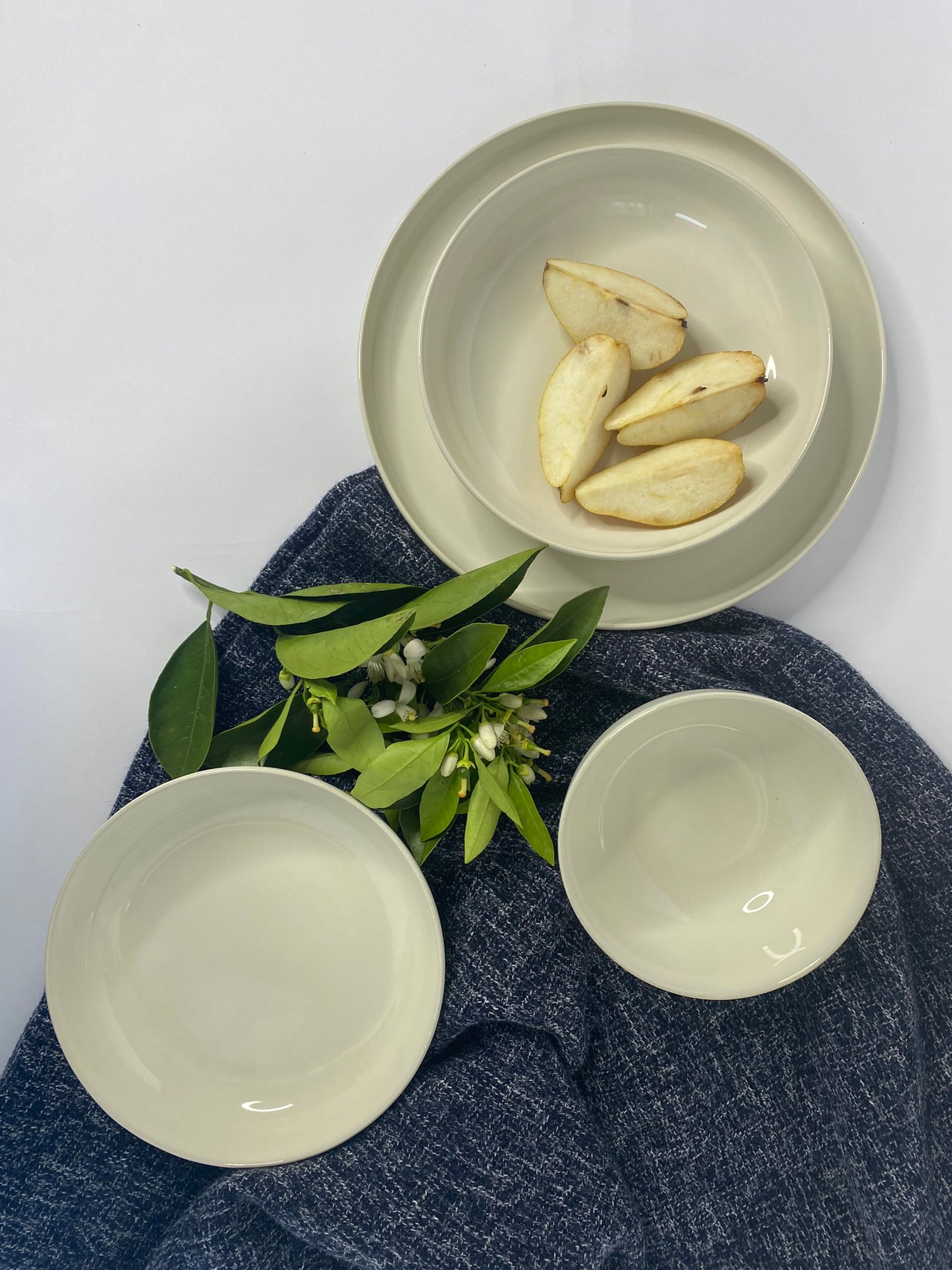 Elements White Beige Bowl Set Of 4