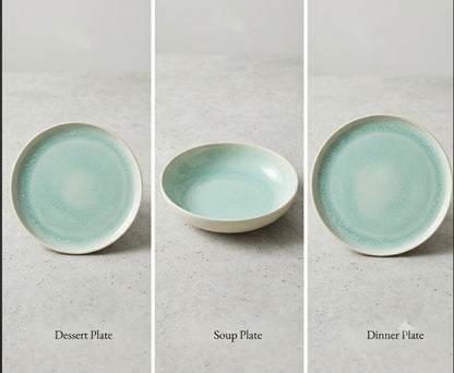 Silhouette Mint Green Dinnerware Set of 12
