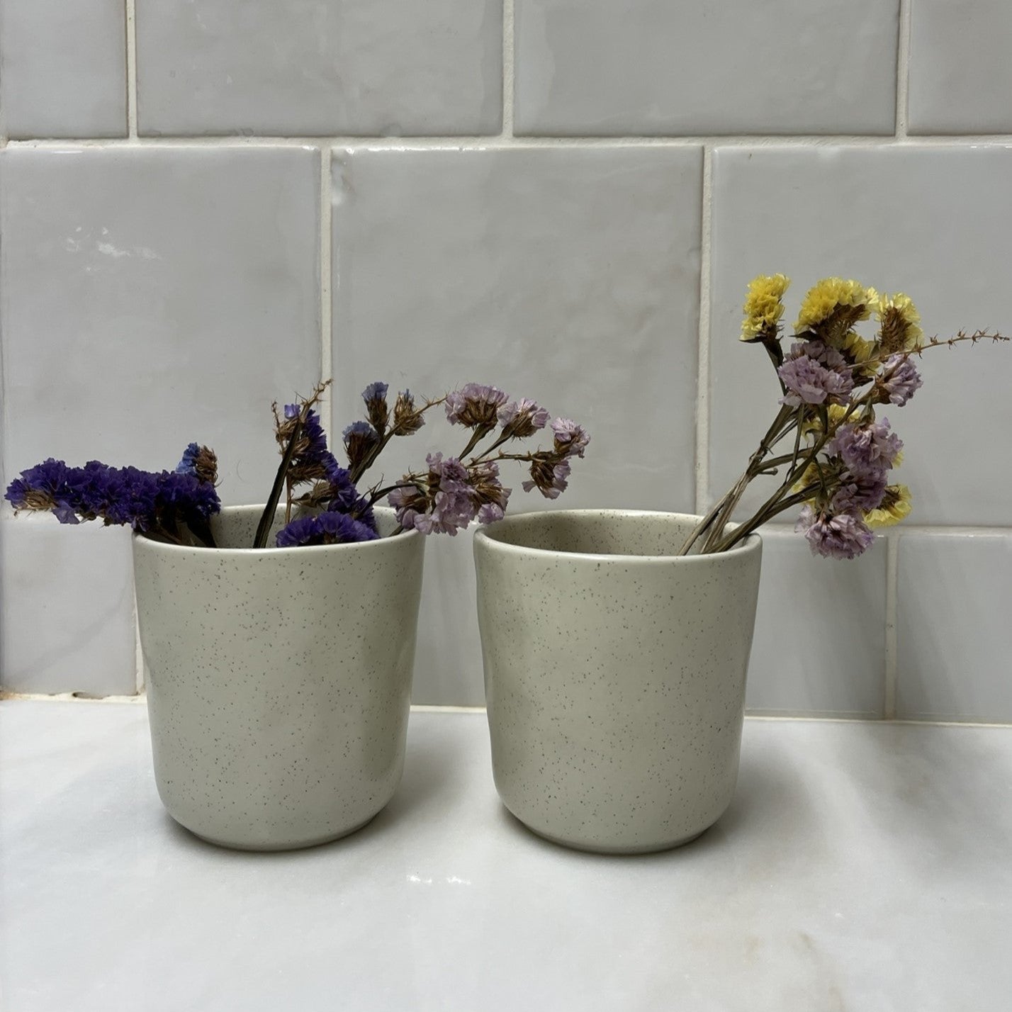 Nuvia White Ceramic Cup with speckles