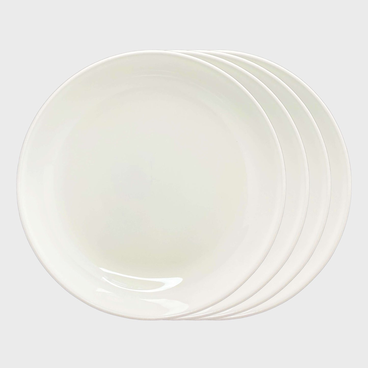 Elements White Beige Soup Plate Set Of 4 - Terrea