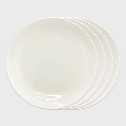 Elements White Beige Soup Plate Set Of 4 - Terrea