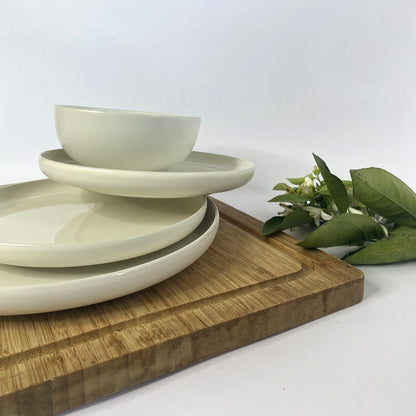 Elements White Beige Dinnerware Set